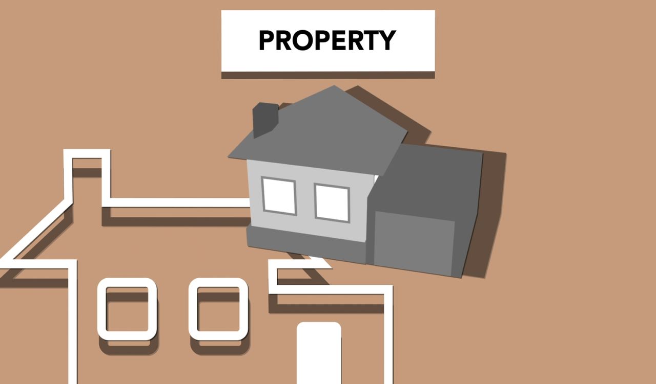 Services Illustration of house for private property representing concept of investing in purchase of real estate